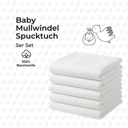 Mullwindeln TB 36 Weiß | 100% Baumwolle | 10er Set
