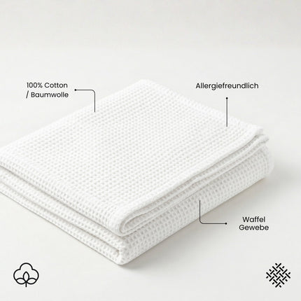 Waffeldecke Klassik | 100% Baumwolle | Sauna, Spa & Hotel