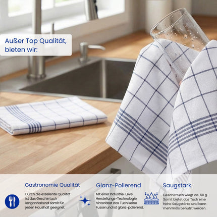 Azur Geschirrtuch Klassik Azur Blau Detail