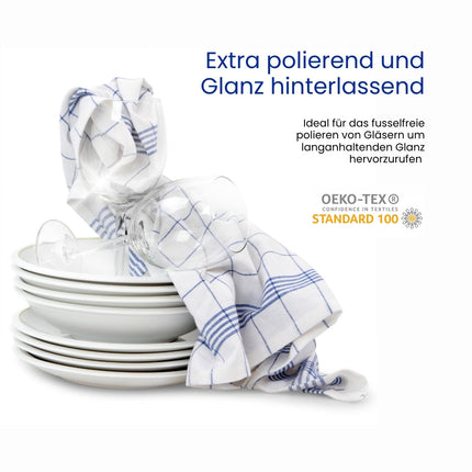 Azur Geschirrtuch Klassik Azur Blau Detail