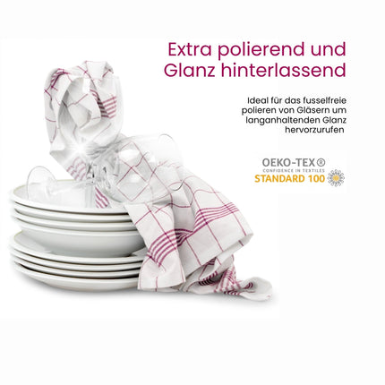 Rot Geschirrtuch Klassik Rot Detail