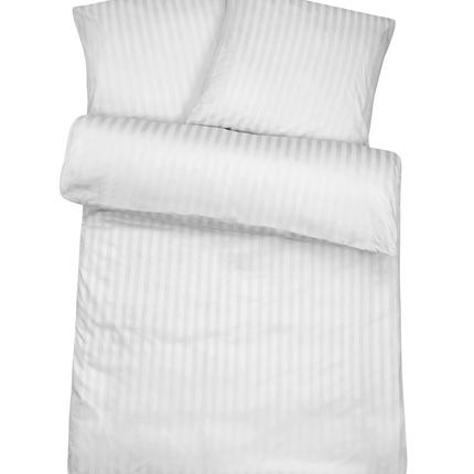 Hotelbettwäsche Set Feinstreifen 3 mm Weiß | 120 g/m²